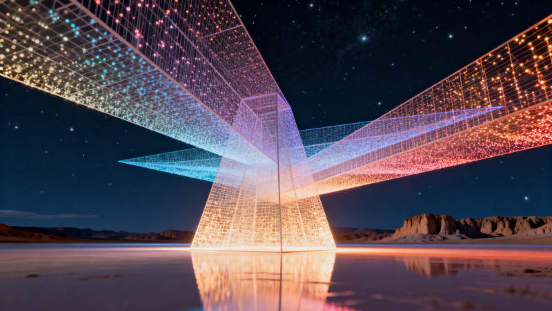 星空下的光之结构图片