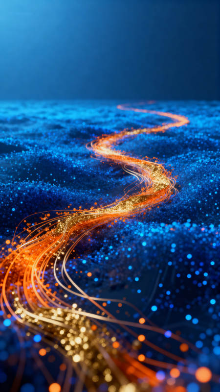 蓝色背景中的光流轨迹图片