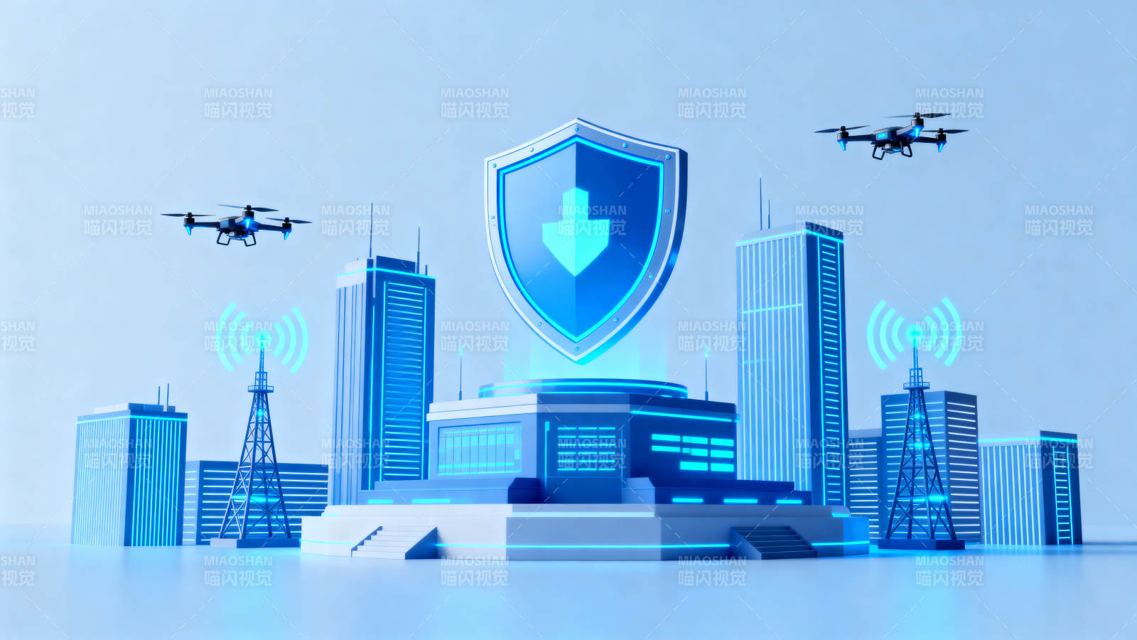 网络安全智能城市防护图片