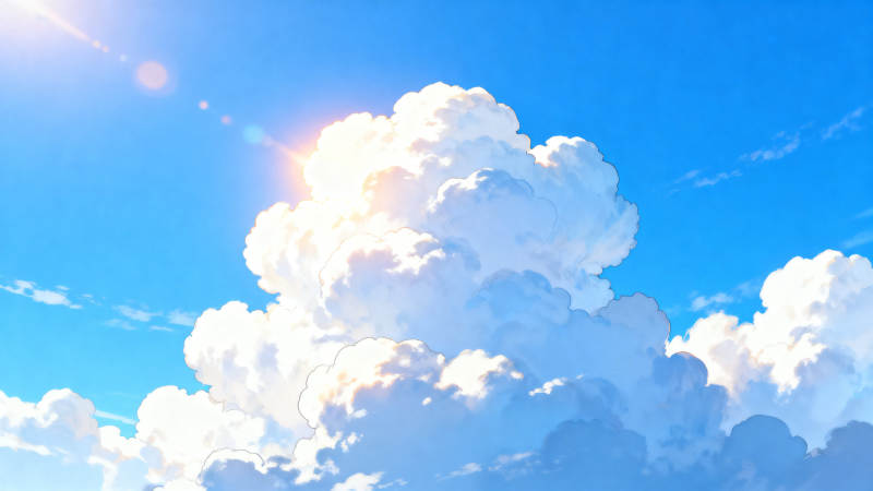 蓝天白云阳光明媚图片