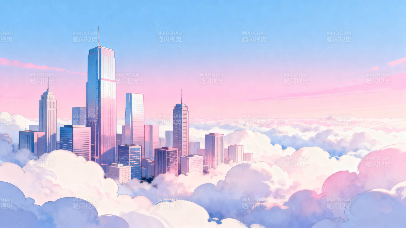 云中城市的梦幻景象图片