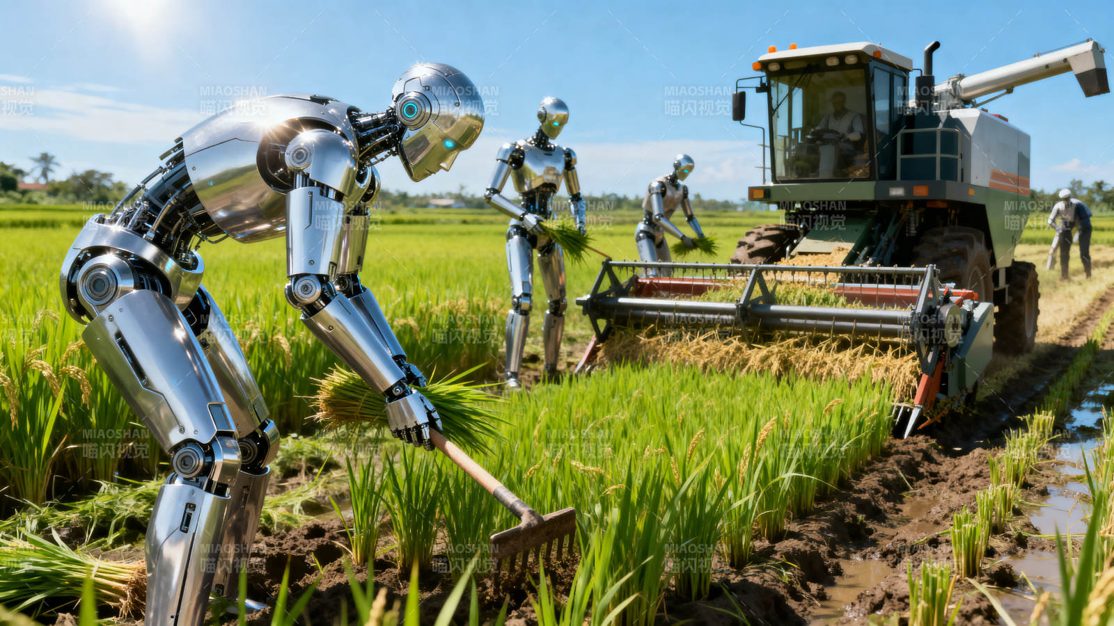 机器人农田劳作场景图片