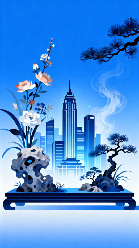 城市盆景融合现代与自然图片