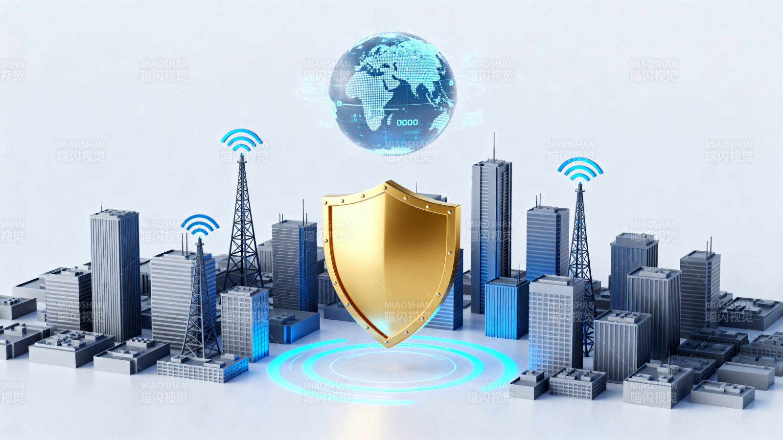 网络安全城市防护科技图片