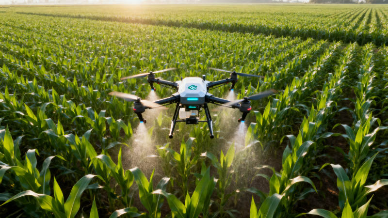 无人机农田喷洒作业图片