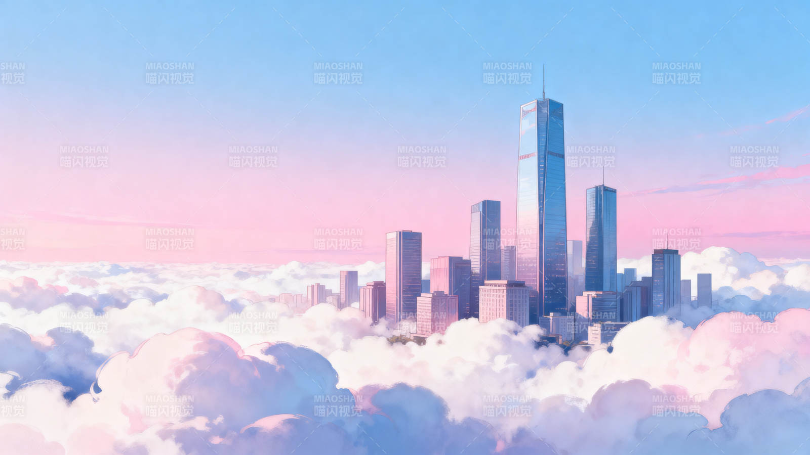 云中城市梦幻高楼图片