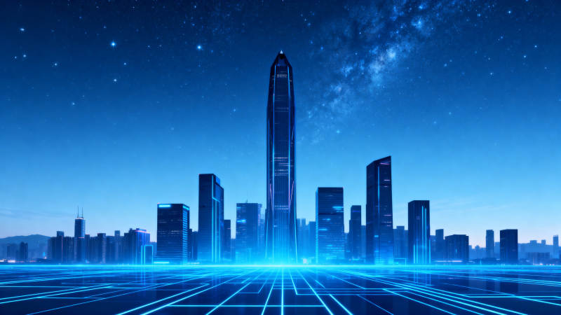 未来城市科技感夜景图片