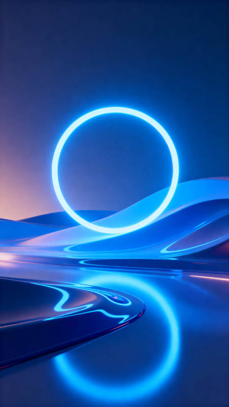 蓝色光圈抽象背景图片