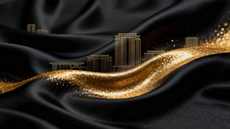 黑金质感城市建筑背景图片