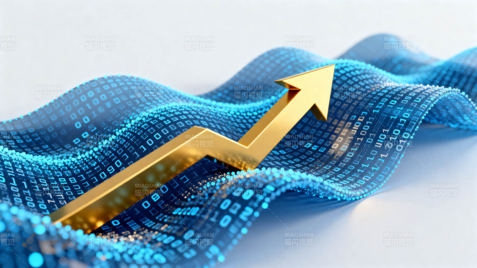 数据浪潮与增长箭头图片