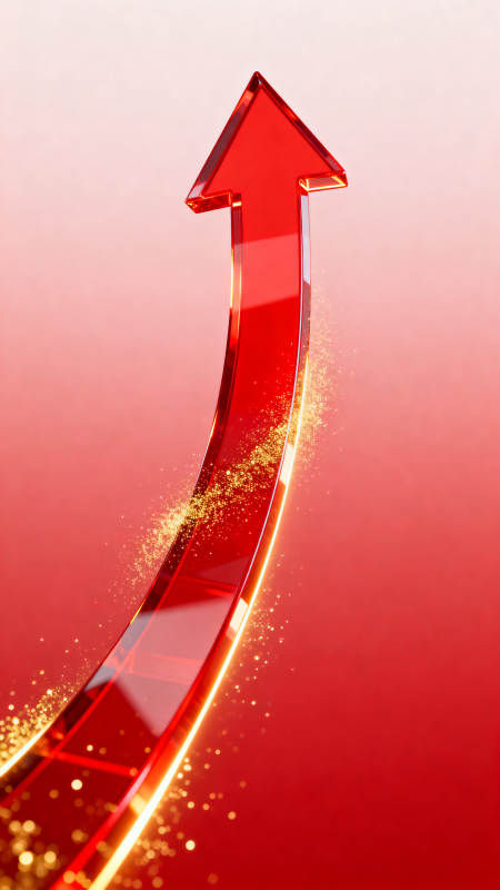 红色上升箭头寓意增长图片