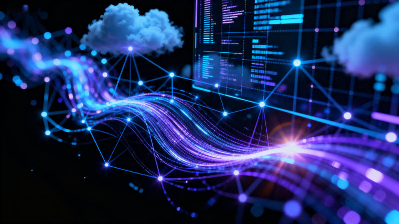 云计算数据传输科技背景图片