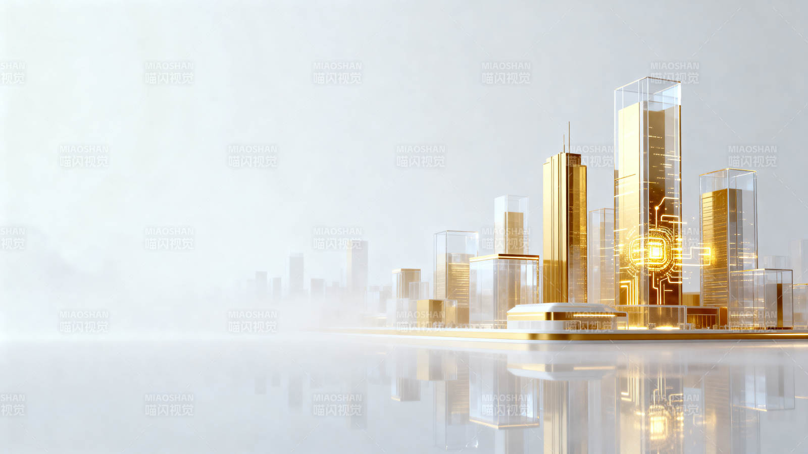 金色城市模型科技建筑图片