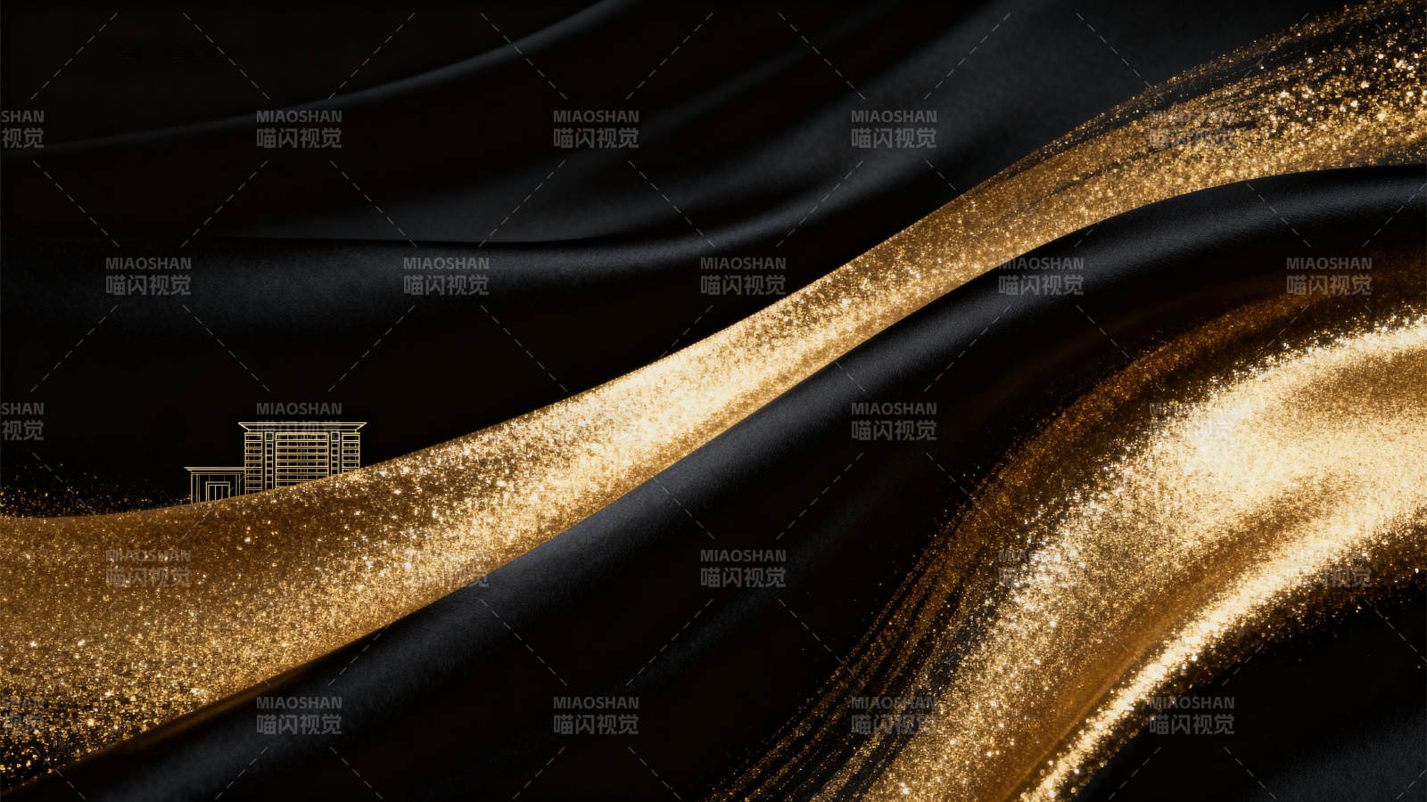 黑金背景建筑抽象图案图片