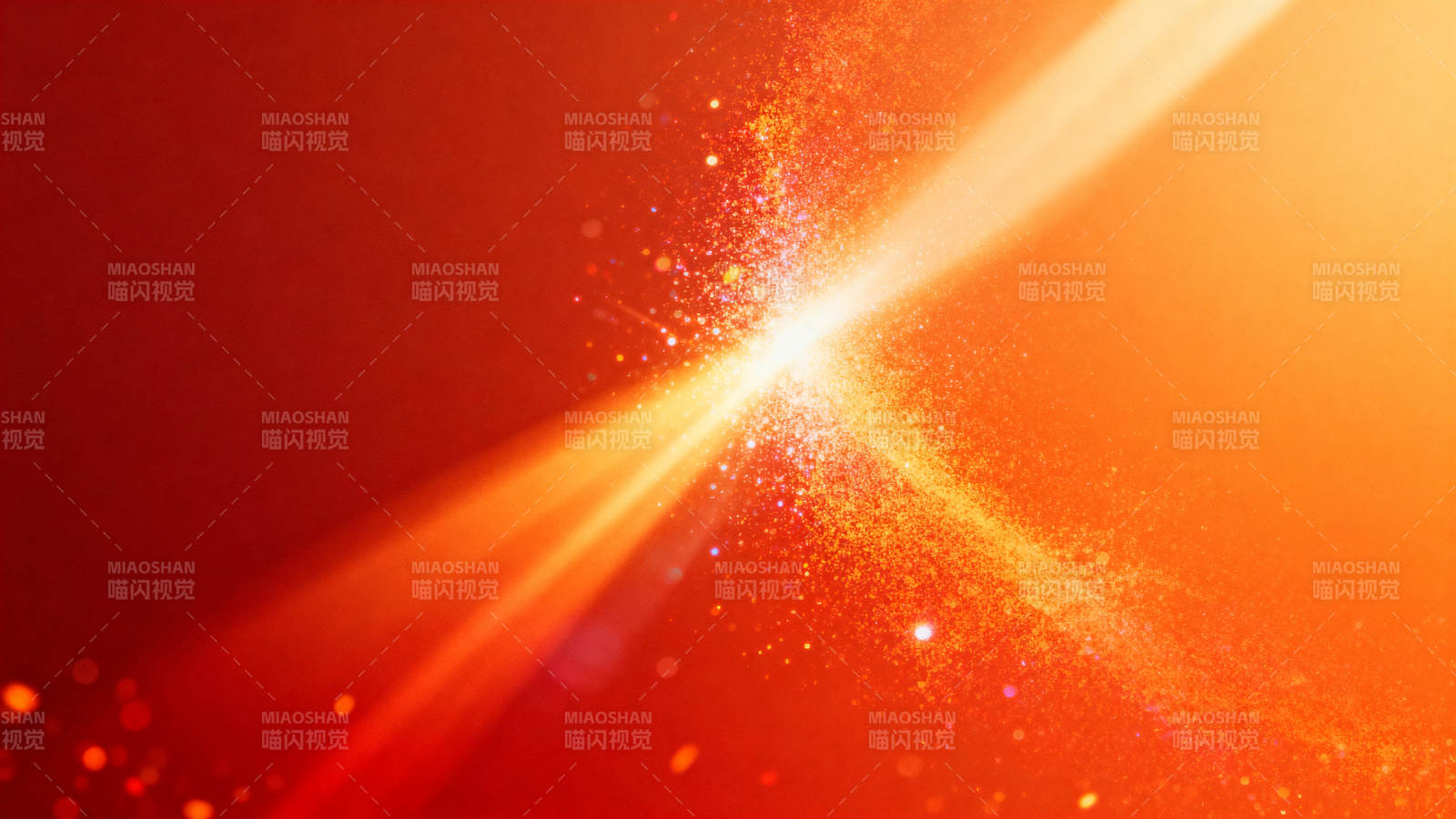 橙色光束与粒子效果图片
