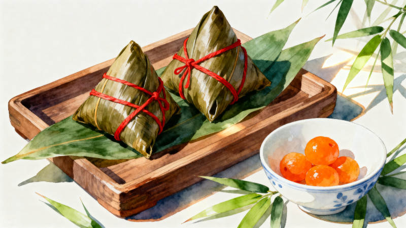 端午节粽子与咸蛋黄图片