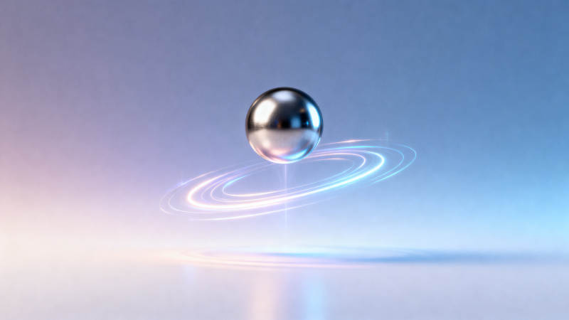 悬浮金属球与光圈图片