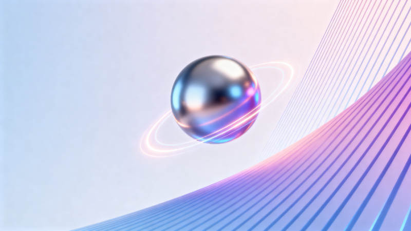 科技感金属球与光圈图片