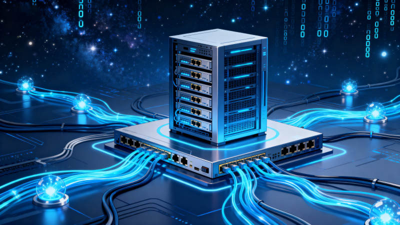 服务器网络连接科技场景图片