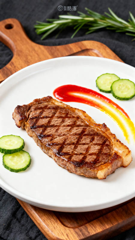 牛排摆盘艺术美食摄影图片