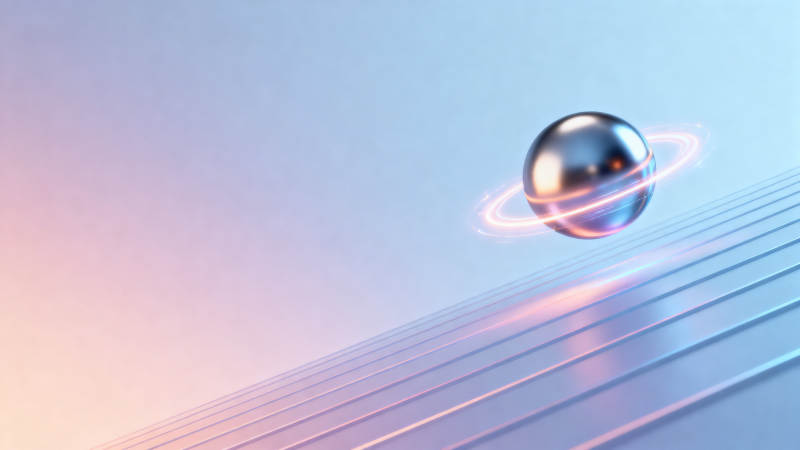 金属球悬浮科技感场景图片