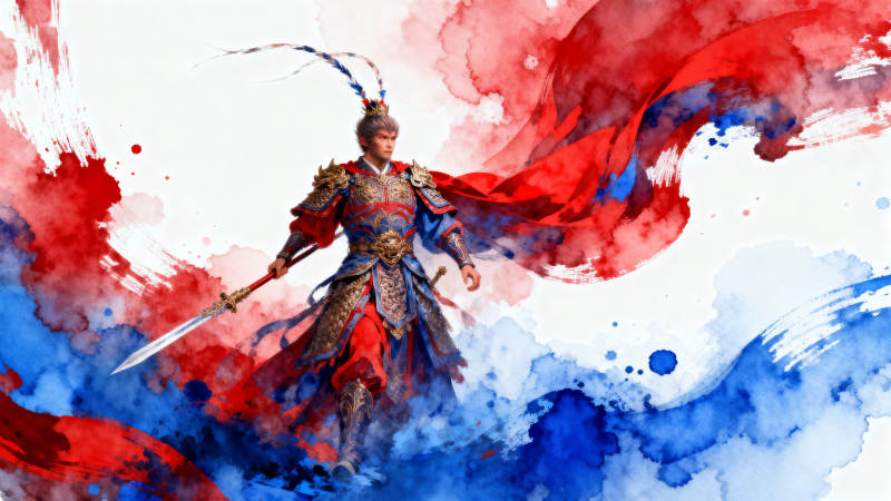 齐天大圣战甲挥矛图片