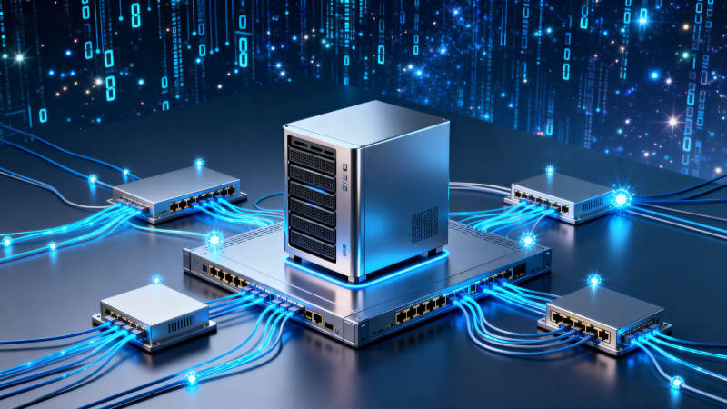 服务器网络连接科技场景图片