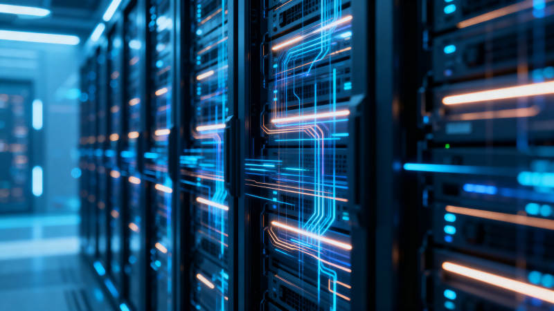 数据中心服务器机房科技感图片