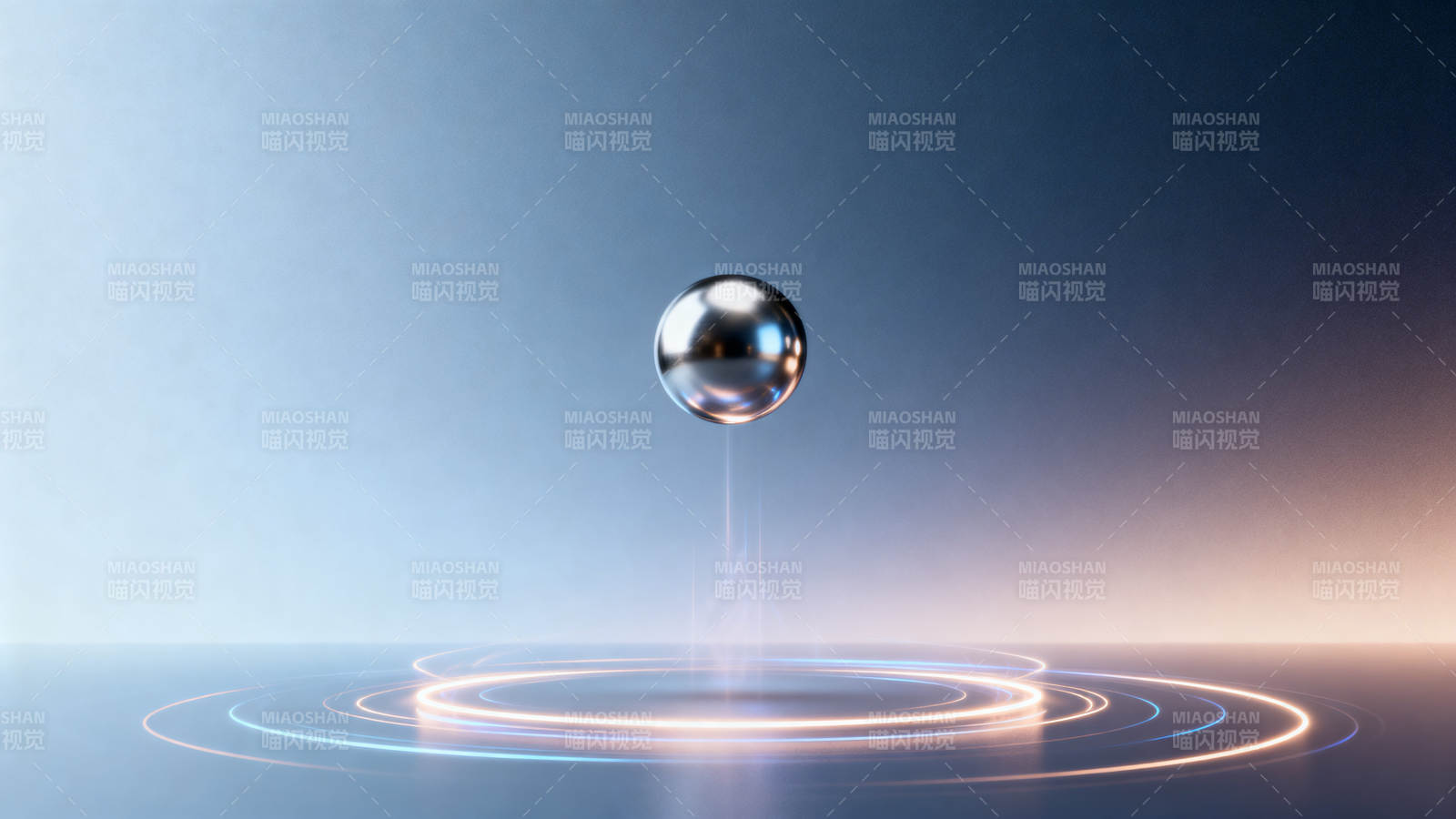 悬浮金属球科技感场景图片