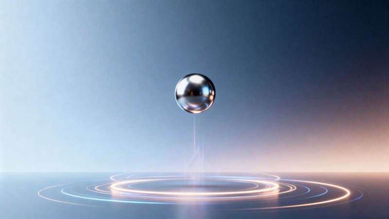 悬浮金属球科技感场景图片