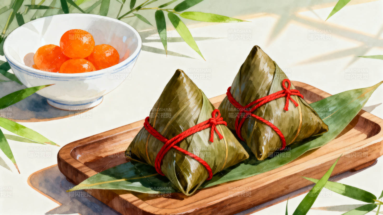 端午节粽子与咸蛋黄图片