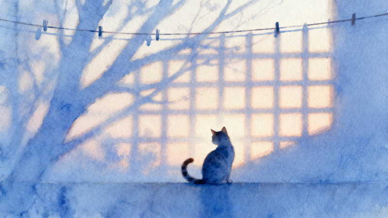 猫与光影的静谧时刻图片