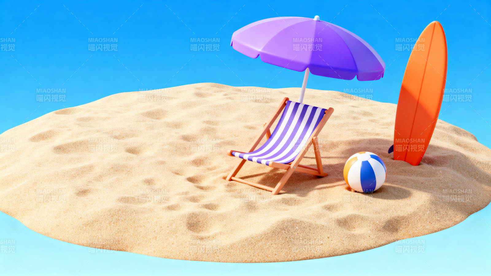 沙滩休闲夏日度假场景图片