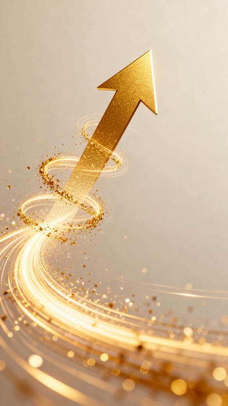 金色箭头上升轨迹图片