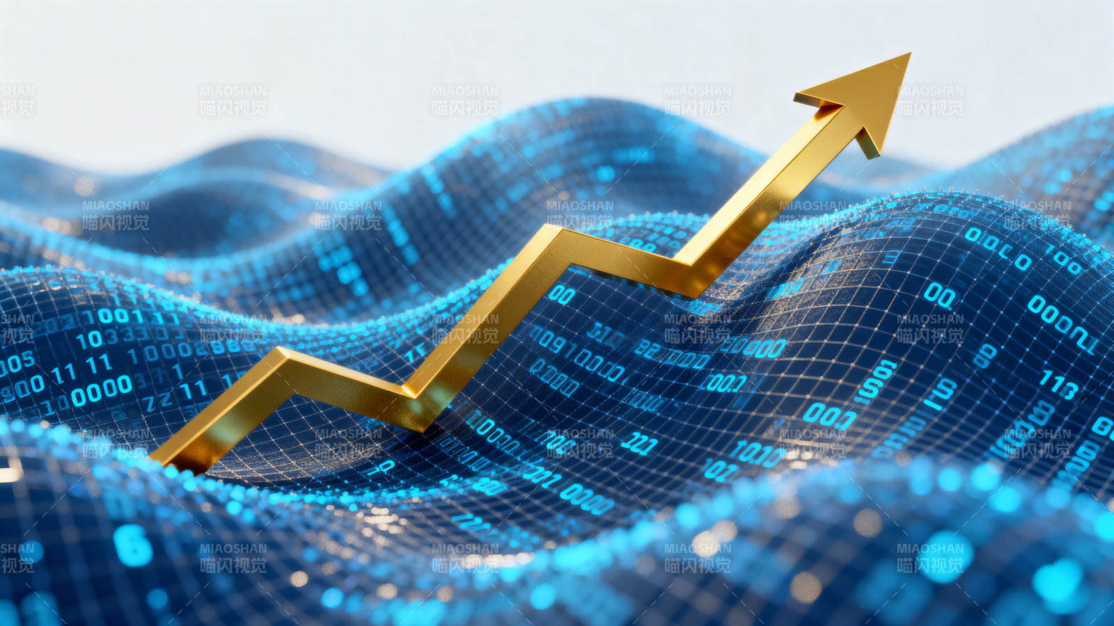 金色箭头数据增长趋势图片