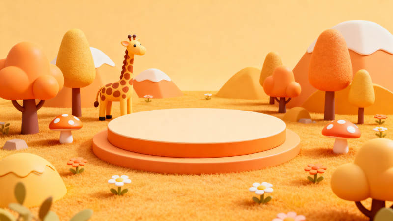 长颈鹿的橙色乐园图片