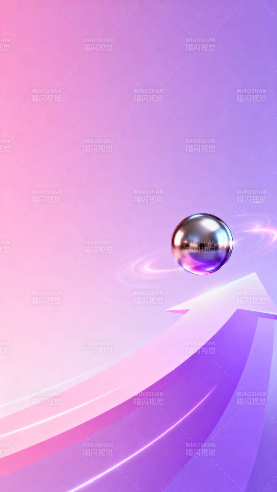 金属球与上升箭头科技感图片