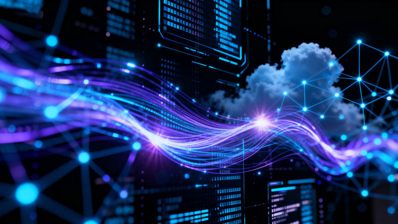 云计算数据流动科技背景图片