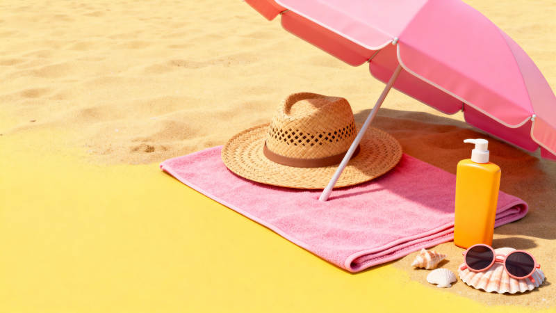 夏日海滩防晒休闲图片