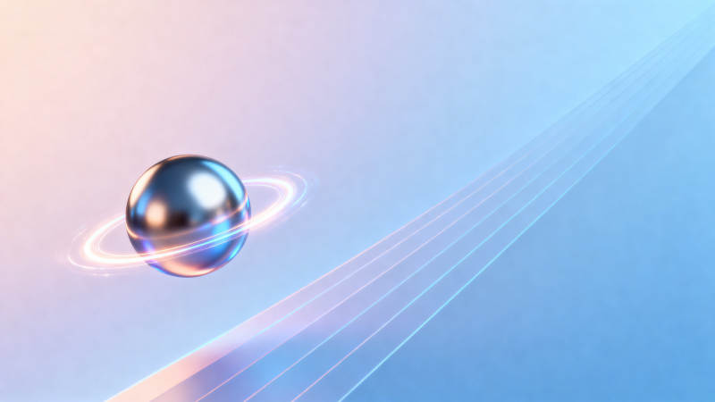 金属球与光圈的科技感图片