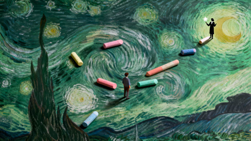 星夜幻想粉笔之路图片