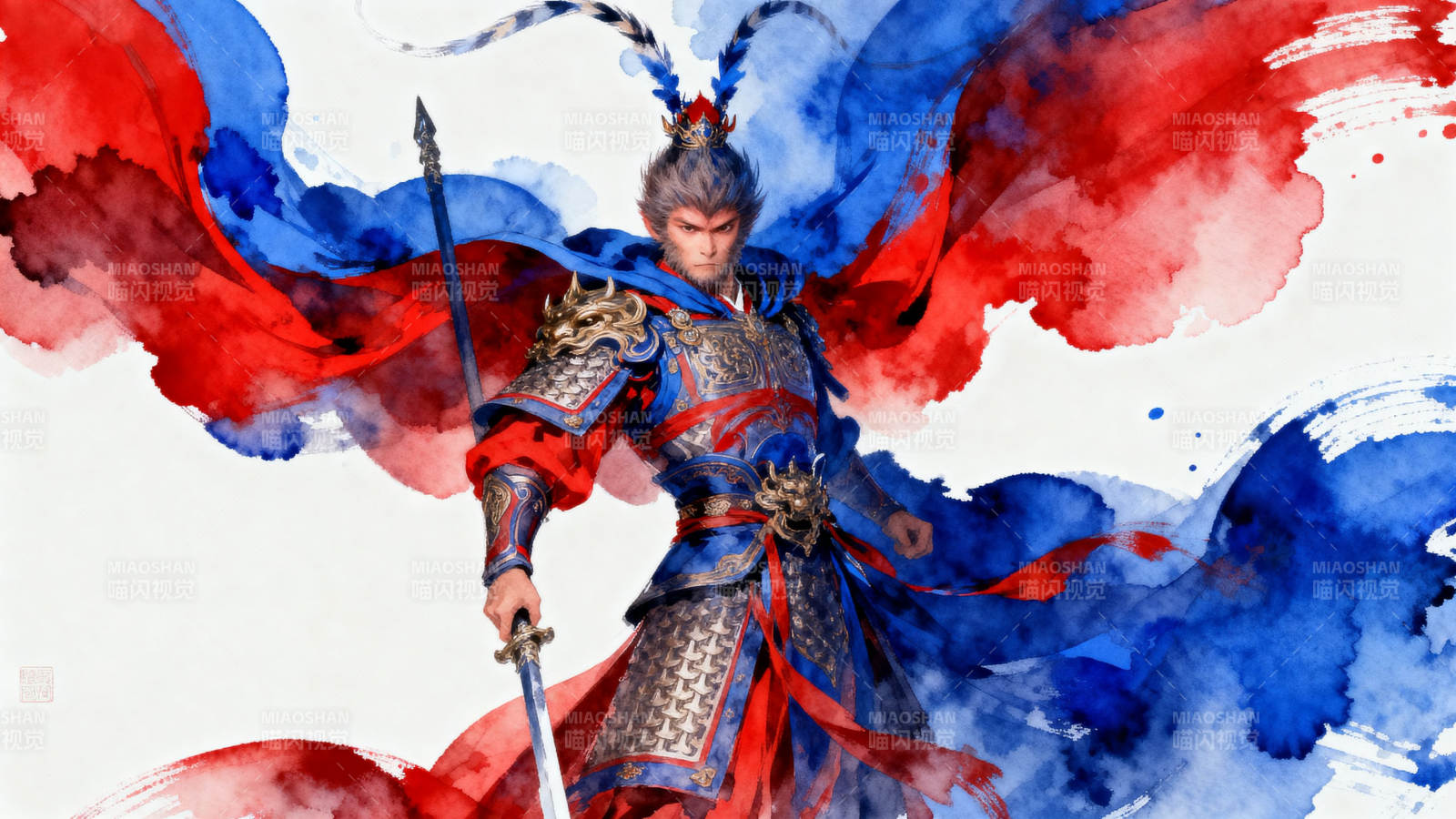 齐天大圣战甲挥剑图片