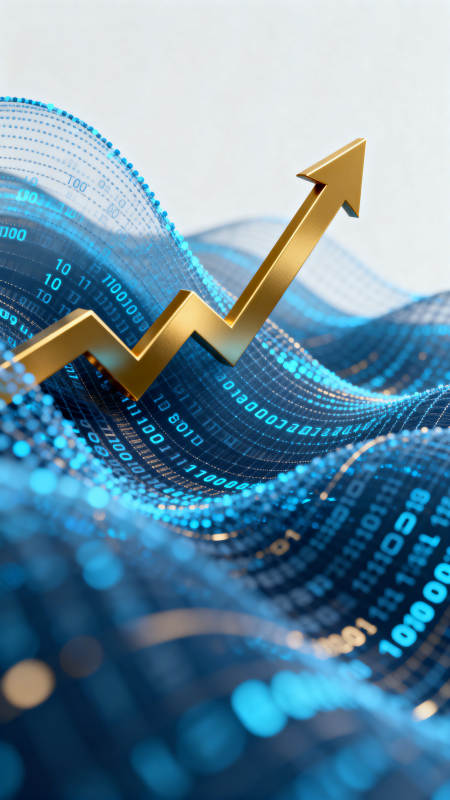 金色箭头数据增长趋势图片