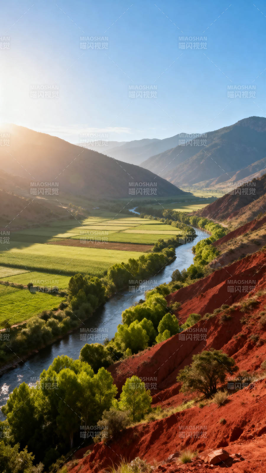 河流山谷自然风光图片