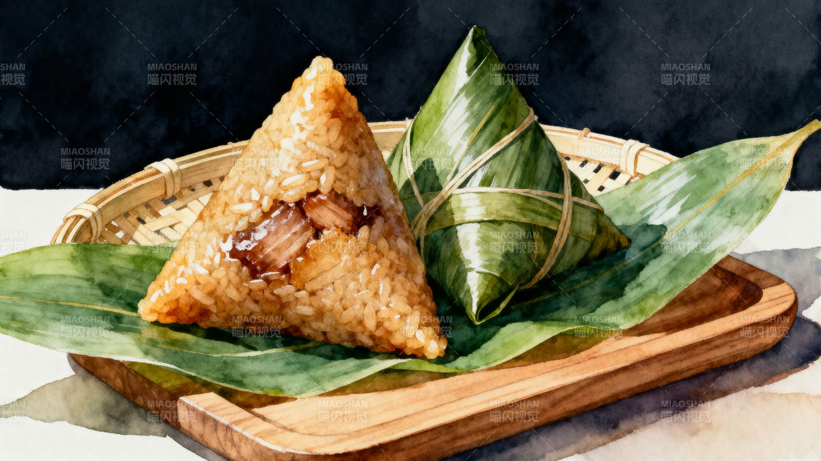 端午节美味粽子特写图片