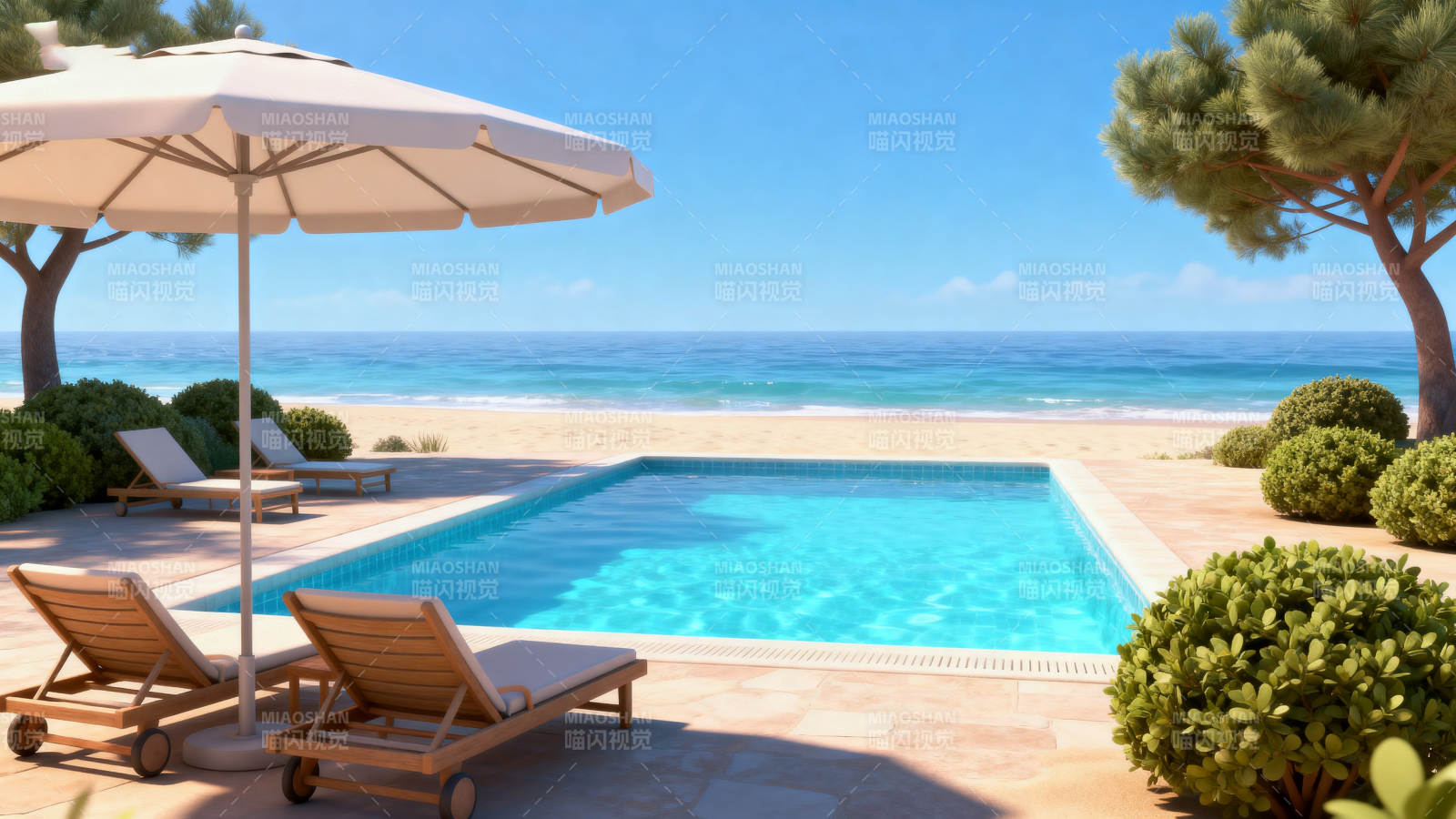 海边泳池度假休闲图片