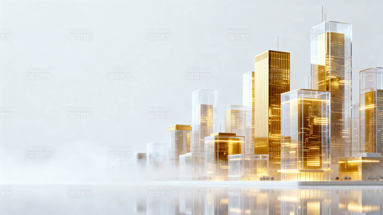 金色城市建筑群图片