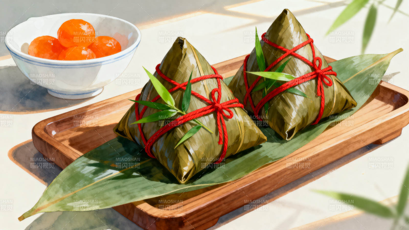 端午节粽子与咸蛋黄图片
