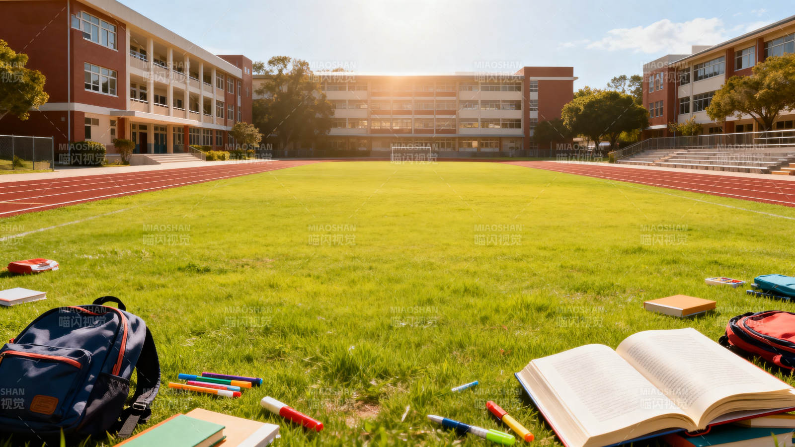 学校操场阳光下的学习时光图片