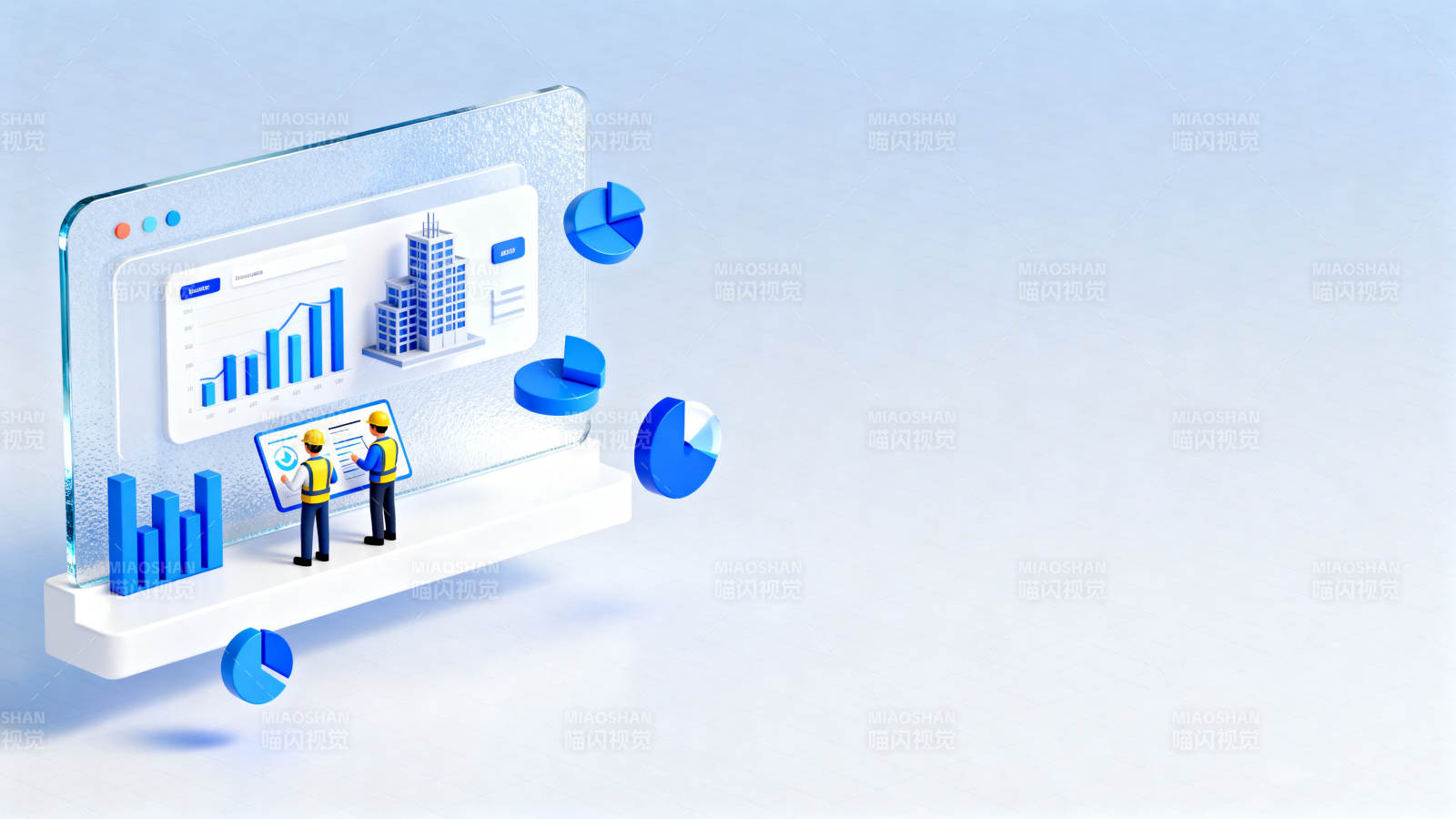 数据分析与建筑模型展示图片